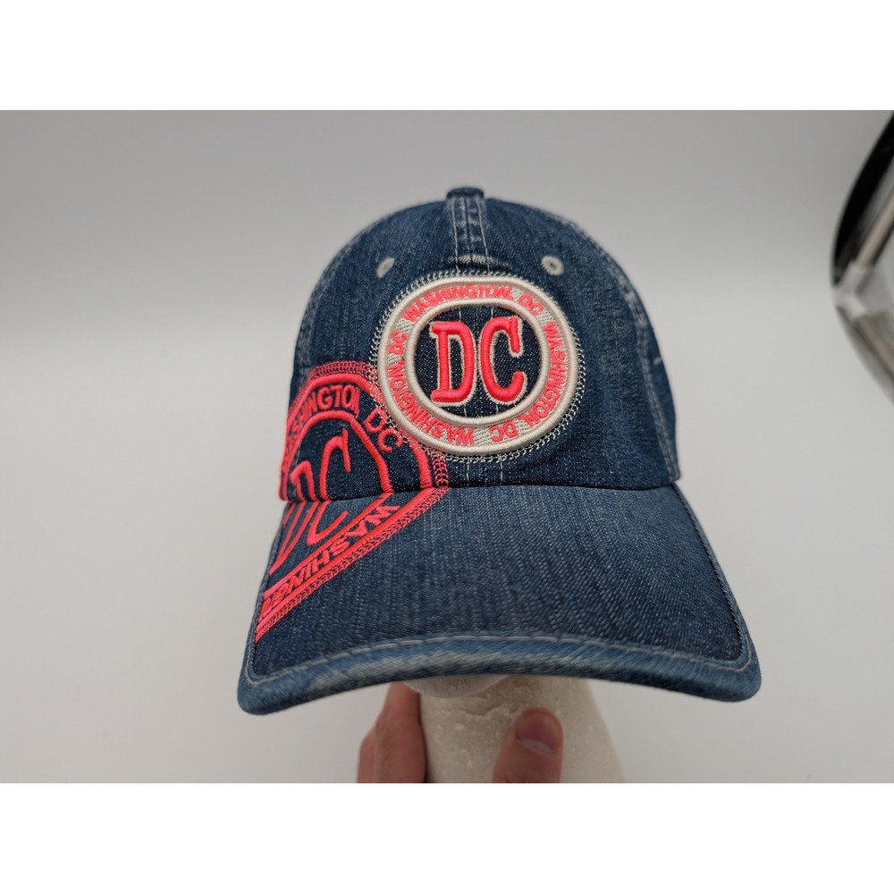 Robin Ruth Washington DC Denim Baseball Cap Blue Red Embroidered Hat Adjustable